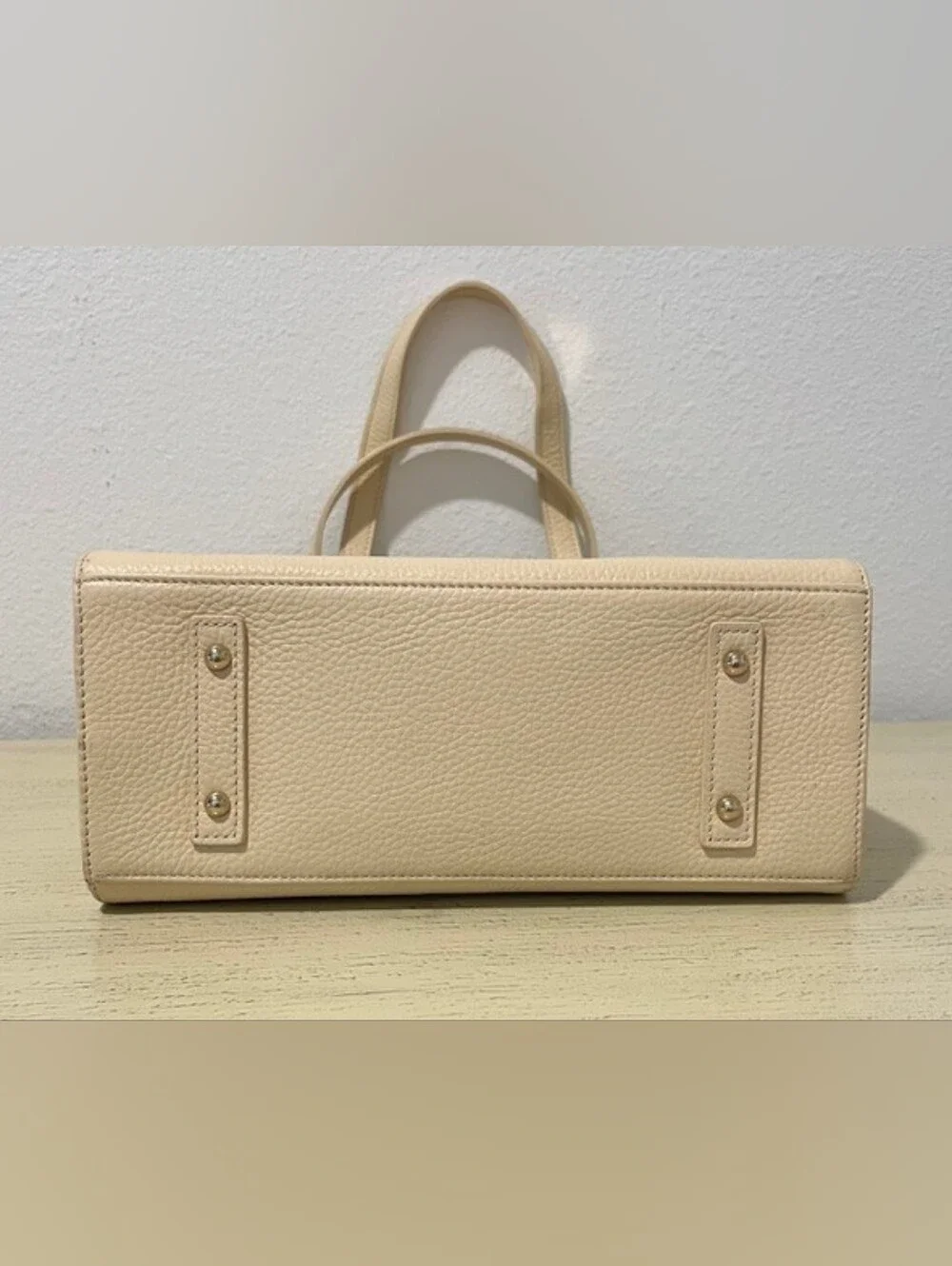 Dooney & Bourke Janine Front Pocket Satchel In Ivory/Cream Pebbled‎ Leather NWT